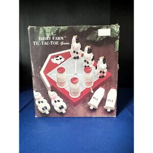 New in Box Tic Tac Toe game Dairy Farm 10 pc set Vintage